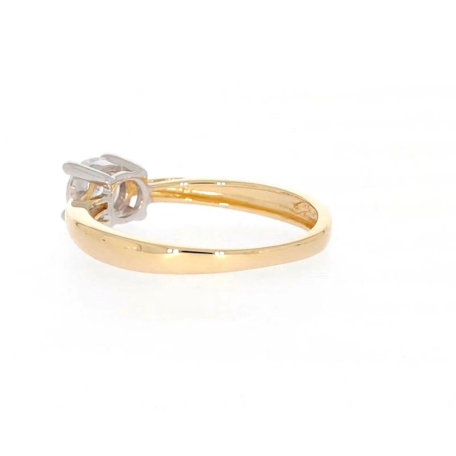 HUSH 9ct Two Tone Gold Round Brilliant Cut with 1/2 CARAT of Diamond Simulants Ring