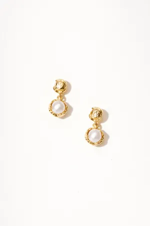 Inanna 18k Gold Pearl Drop Earrings