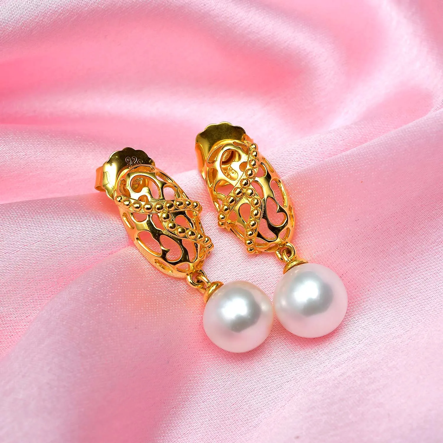 Lace & Lattice Pearl Drop Earrings