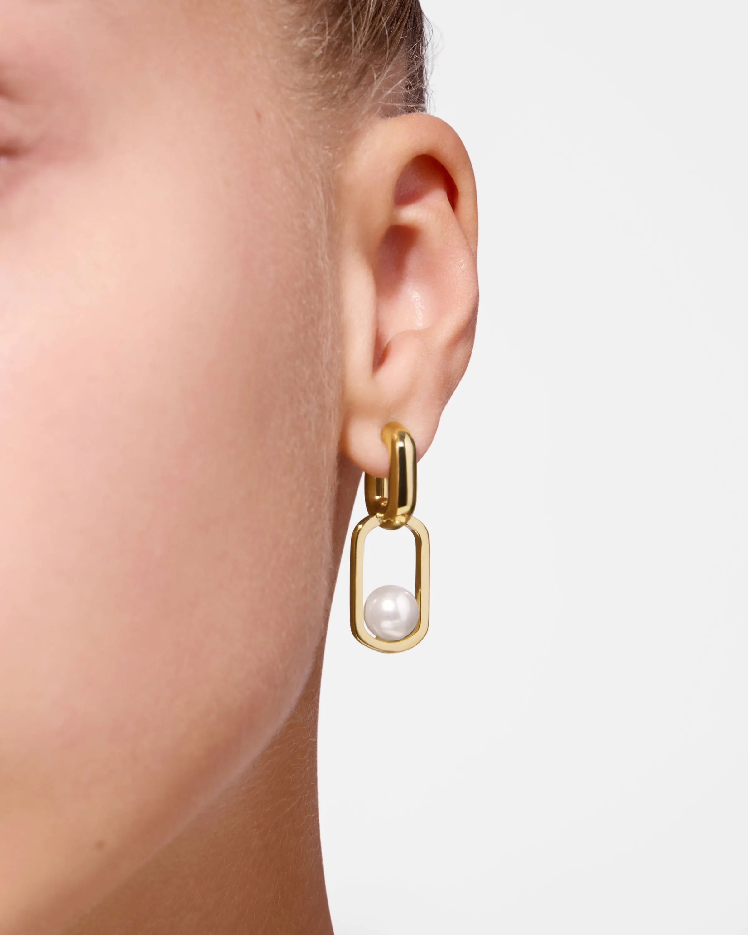 Lana Pearl Drop Earrings - 22 Carat Gold Gilded