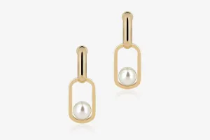 Lana Pearl Drop Earrings - 22 Carat Gold Gilded