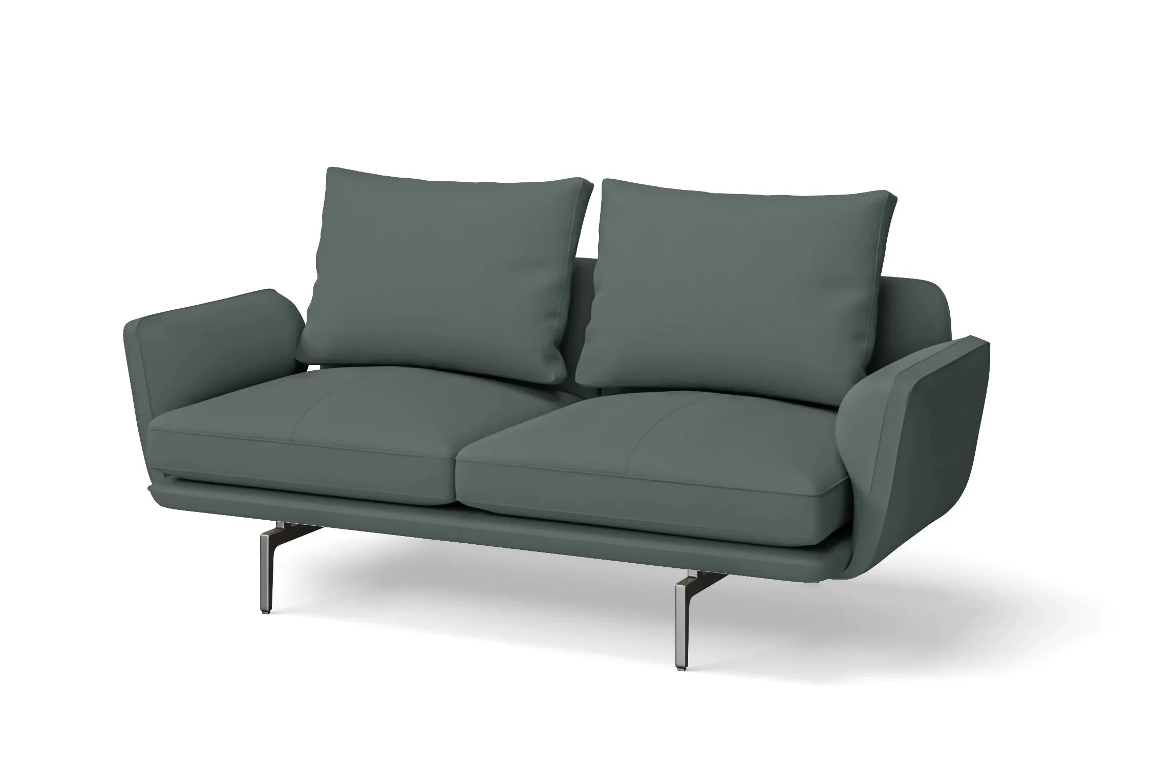 Legnano 2 Seater Sofa Dusky Turquoise Leather