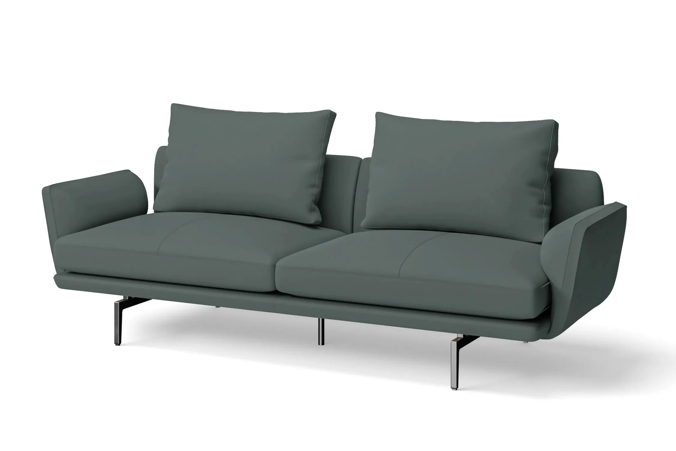 Legnano 3 Seater Sofa Dusky Turquoise Leather