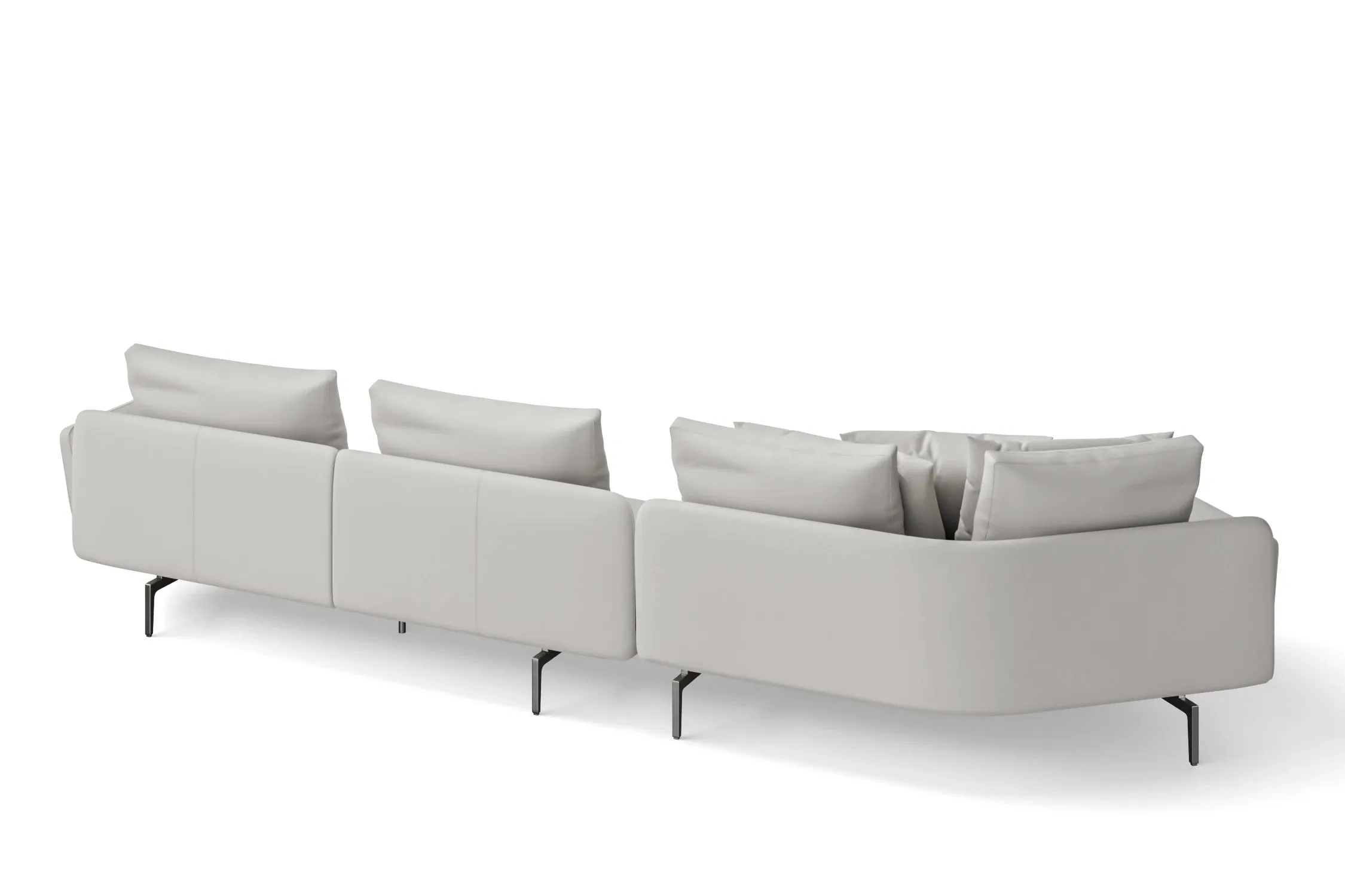 Legnano 4 Seater Left Hand Facing Chaise Lounge Corner Sofa White Leather