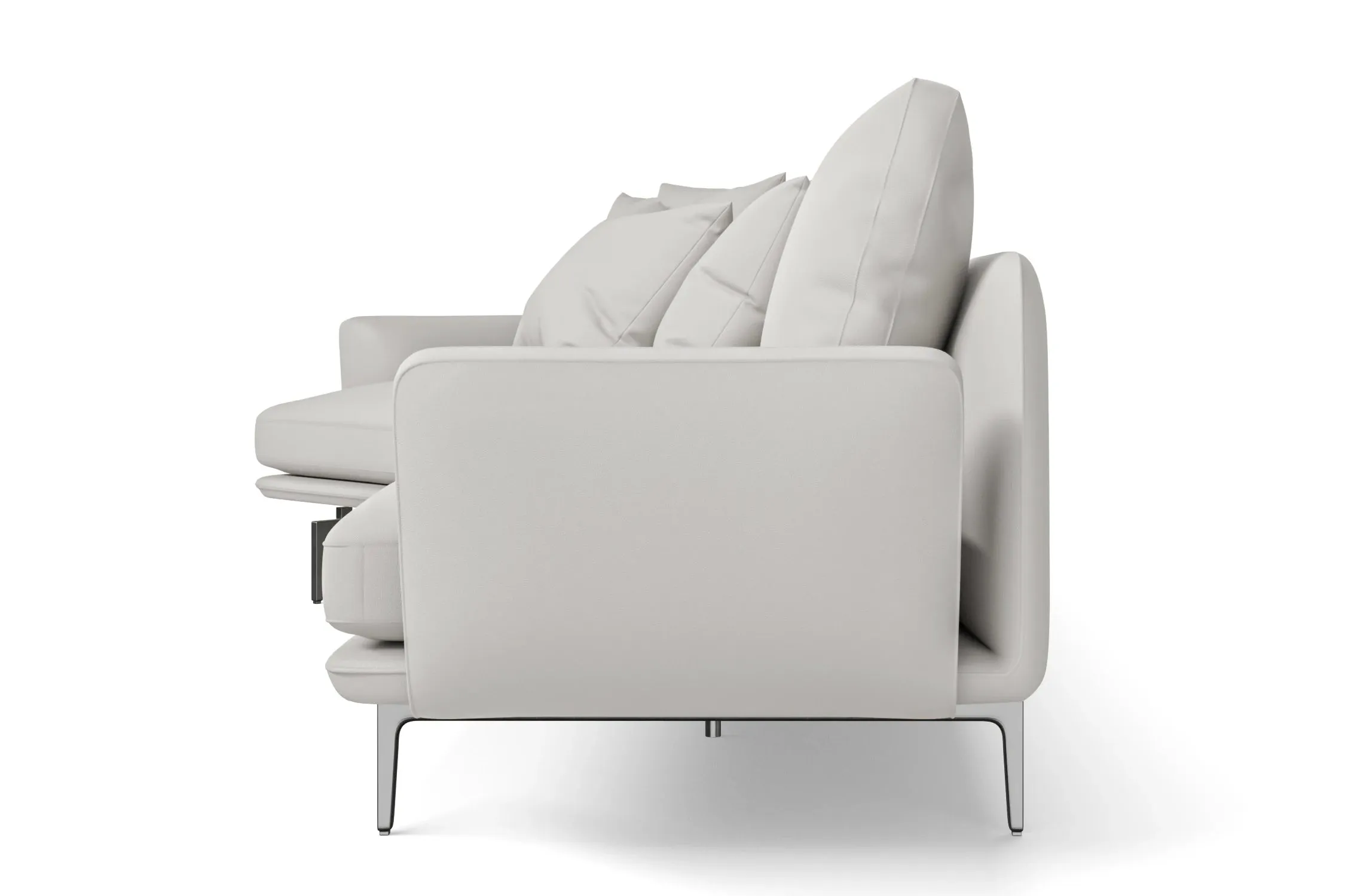 Legnano 4 Seater Left Hand Facing Chaise Lounge Corner Sofa White Leather