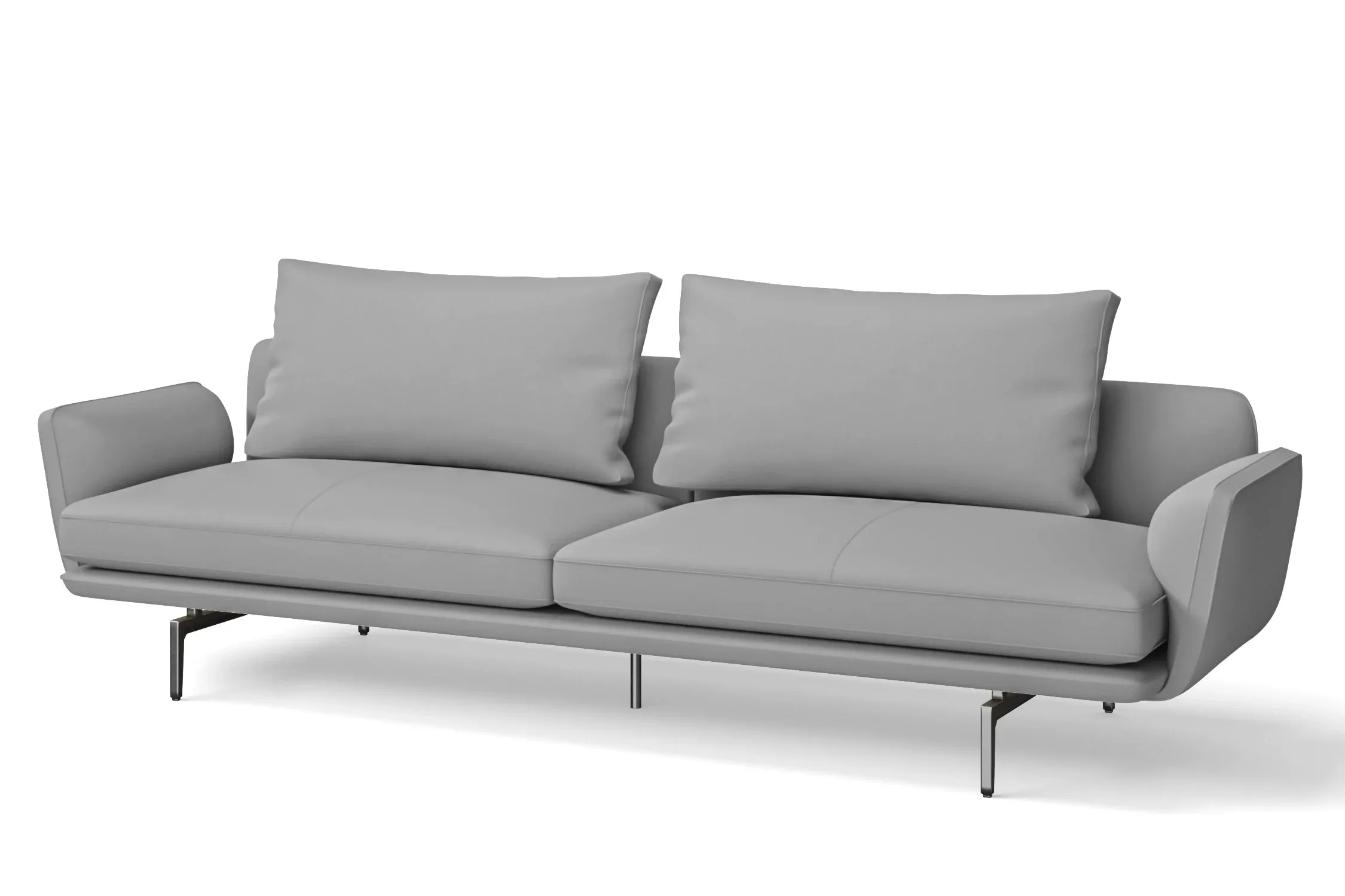 Legnano 4 Seater Sofa Grey Leather