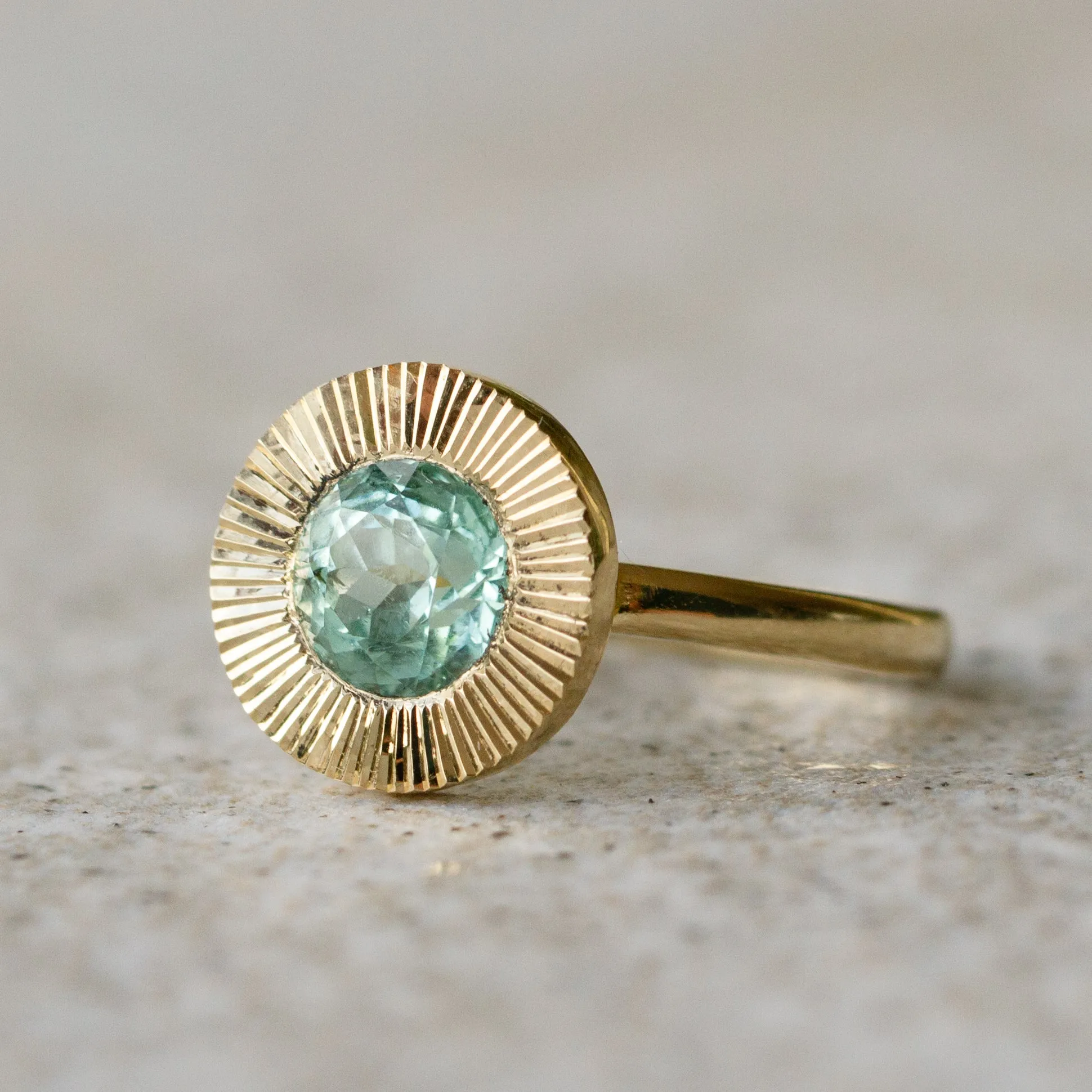 Light Green Tourmaline Aurora Cocktail Ring