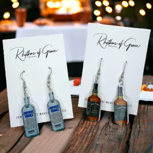 Liquor Earrings - Tequila Earrings, Handmade Earrings, Happy Hour, Alcohol Earrings, Vodka Earrings, Whiskey Earrings, Handmade Earrings, Drink Earrings