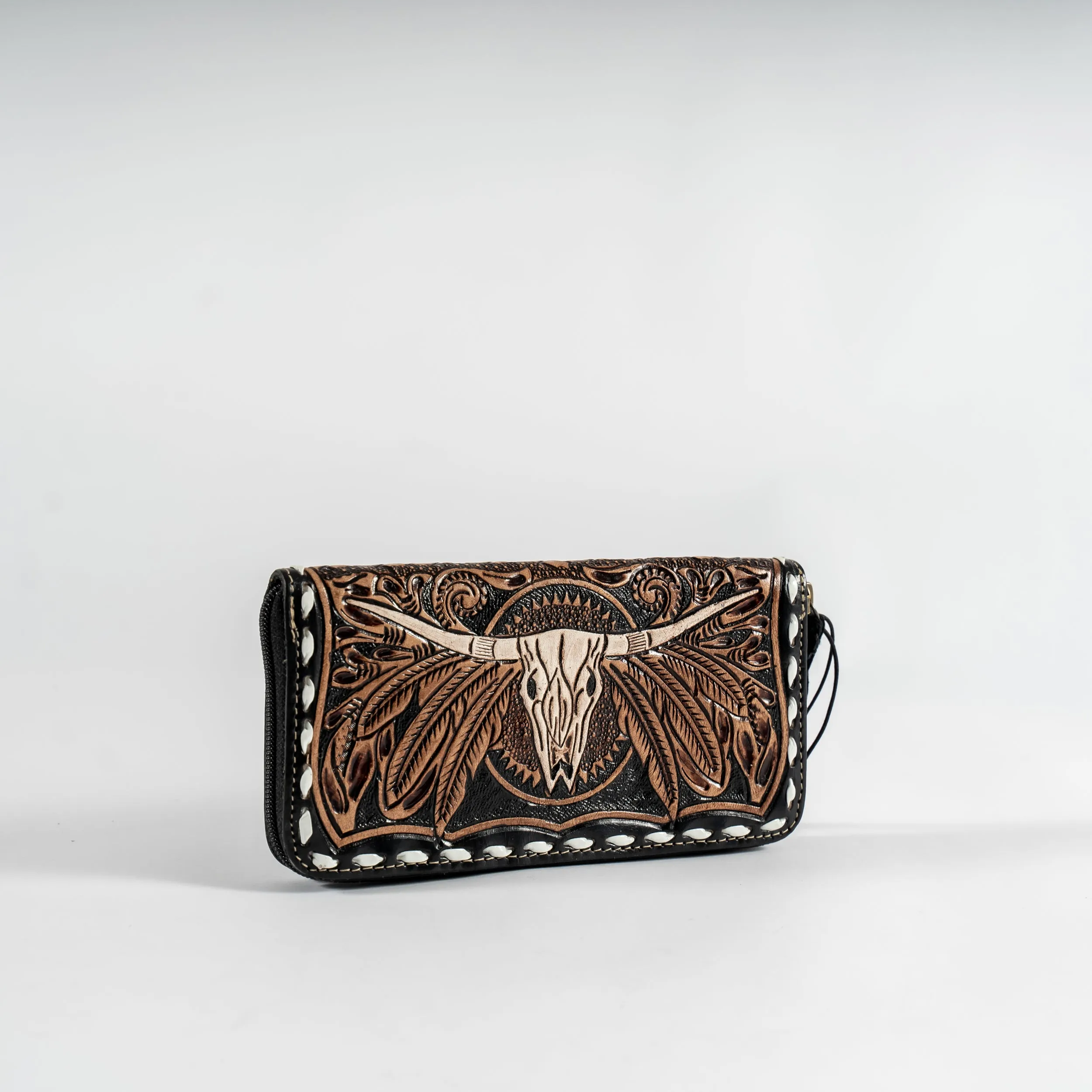 Longhorn Hand-Tooled Wallet