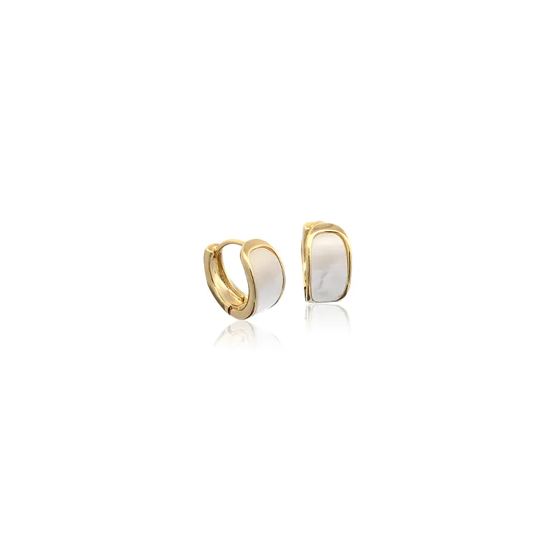 Mother of Pearl Hoop Earrings