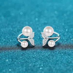 New Elegant Tail Shape Pearl Earrings Jewelry For Woman