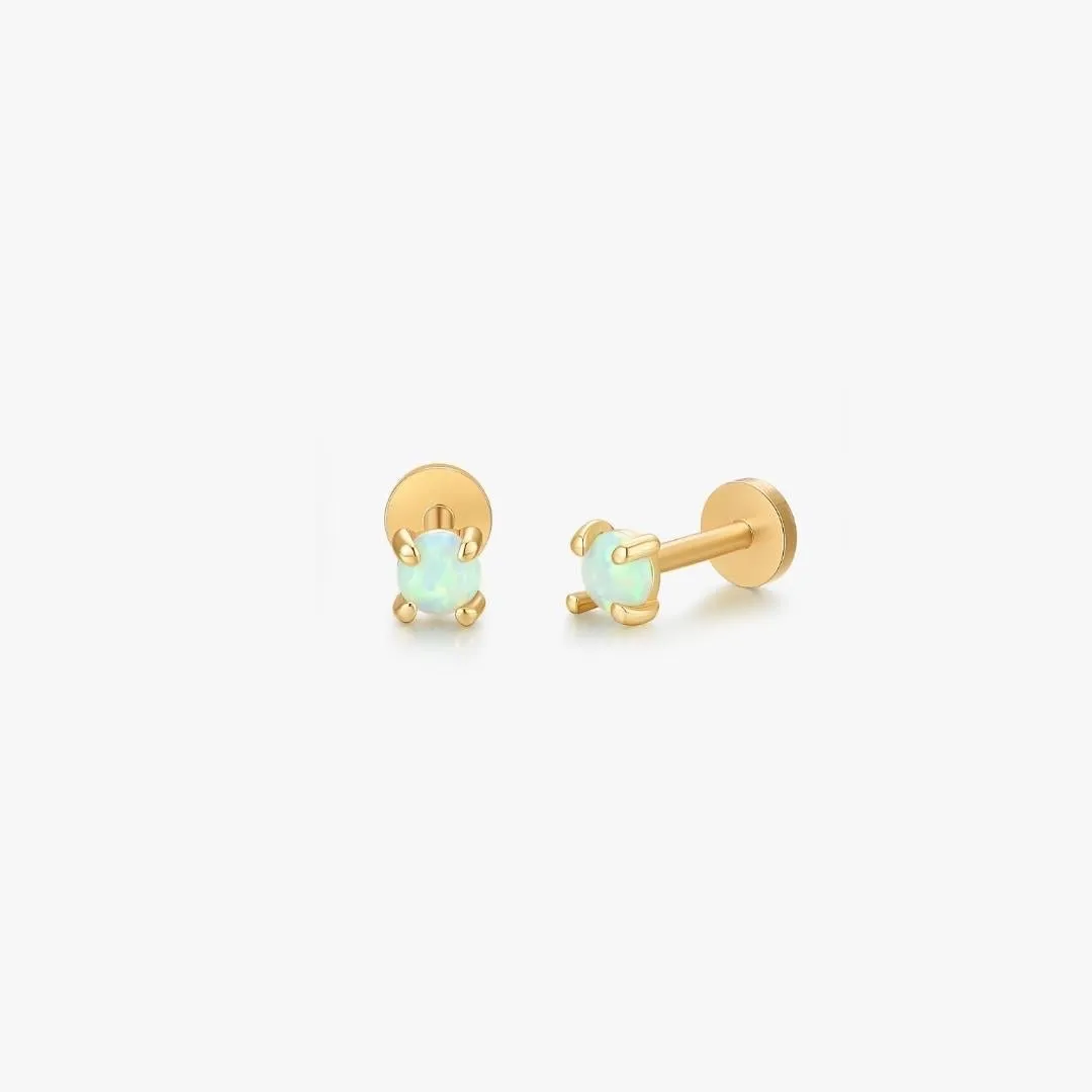 Opal Threadless Flat Back Stud