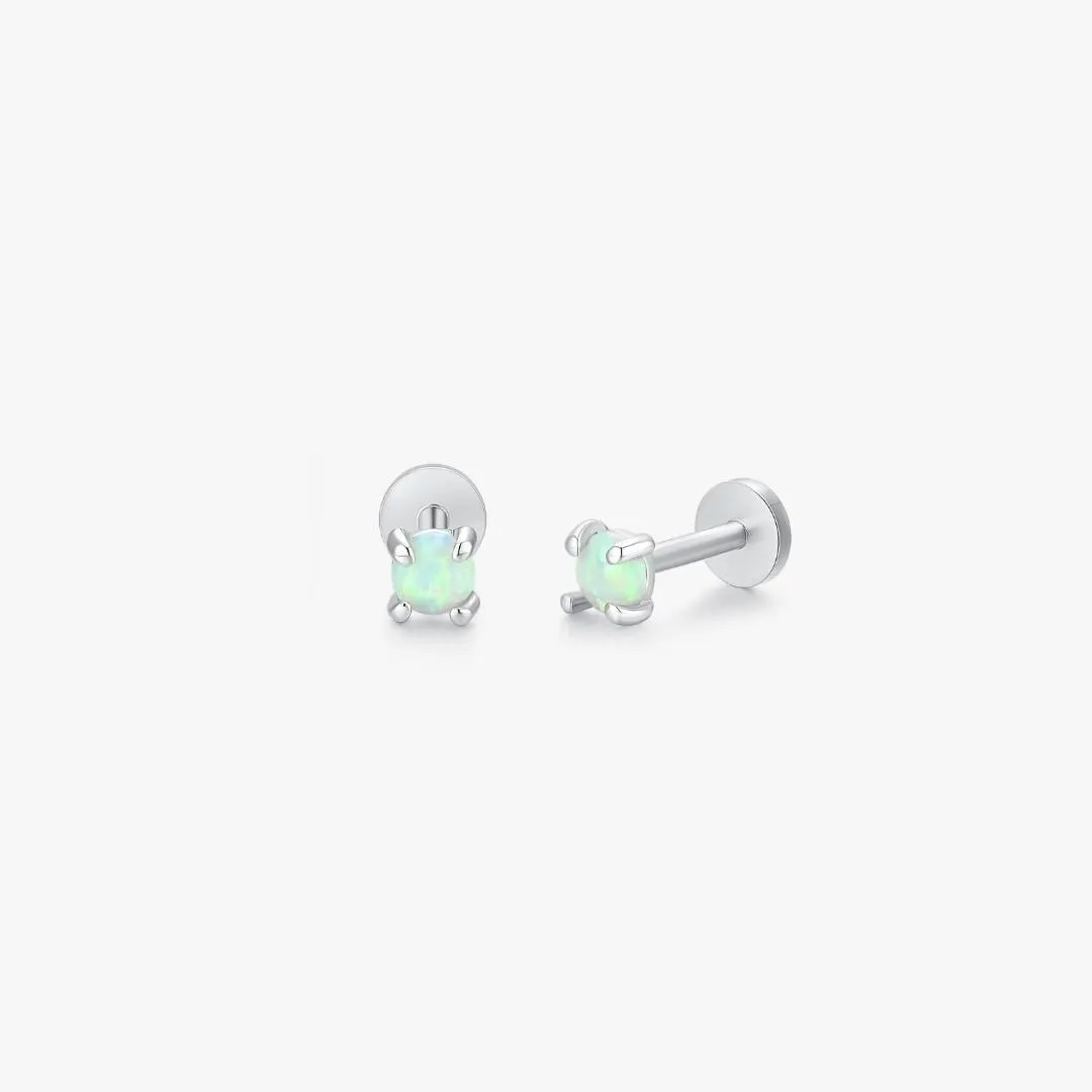 Opal Threadless Flat Back Stud