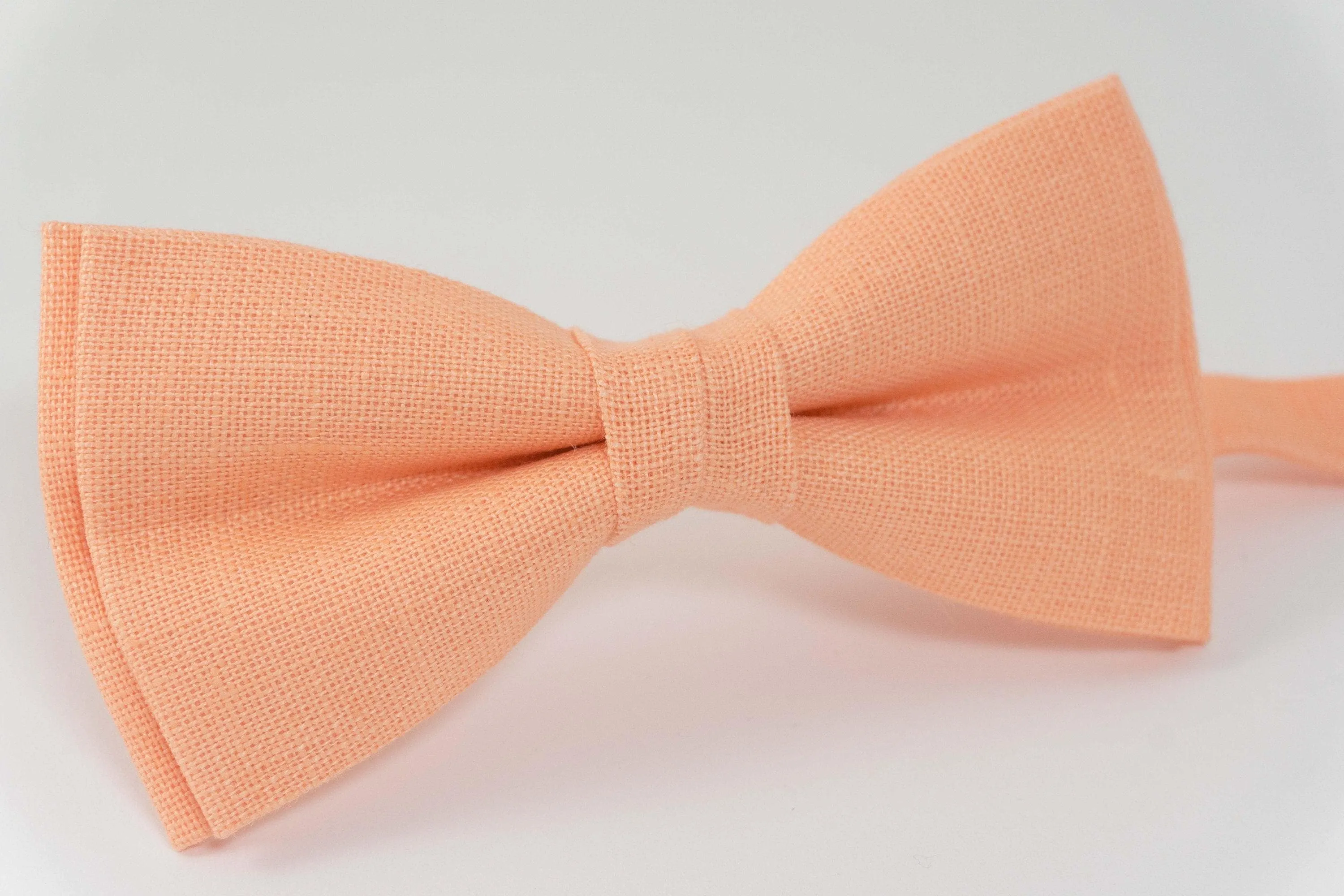 Peach color linen bow tie | mens bow ties