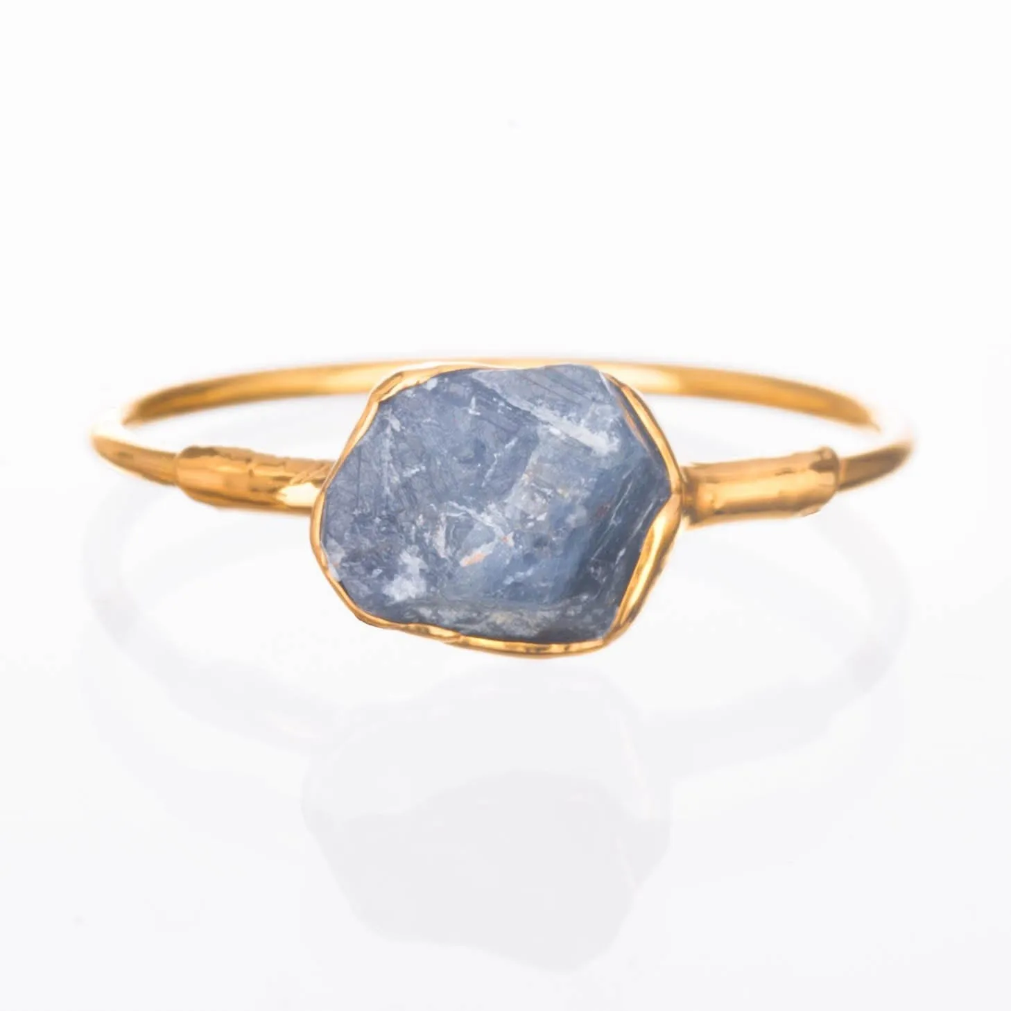 Raw Sapphire Ring in Sterling Silver