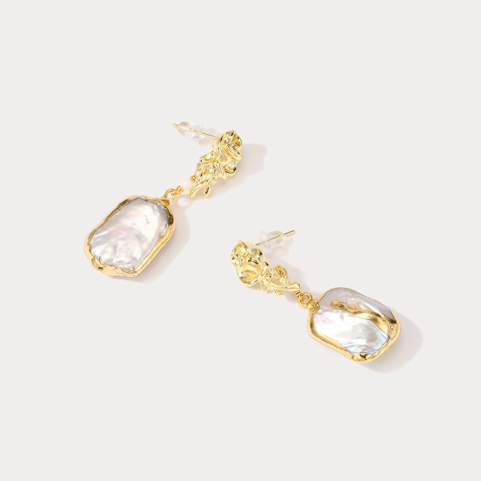 Rose Baroque Pearl Earrings