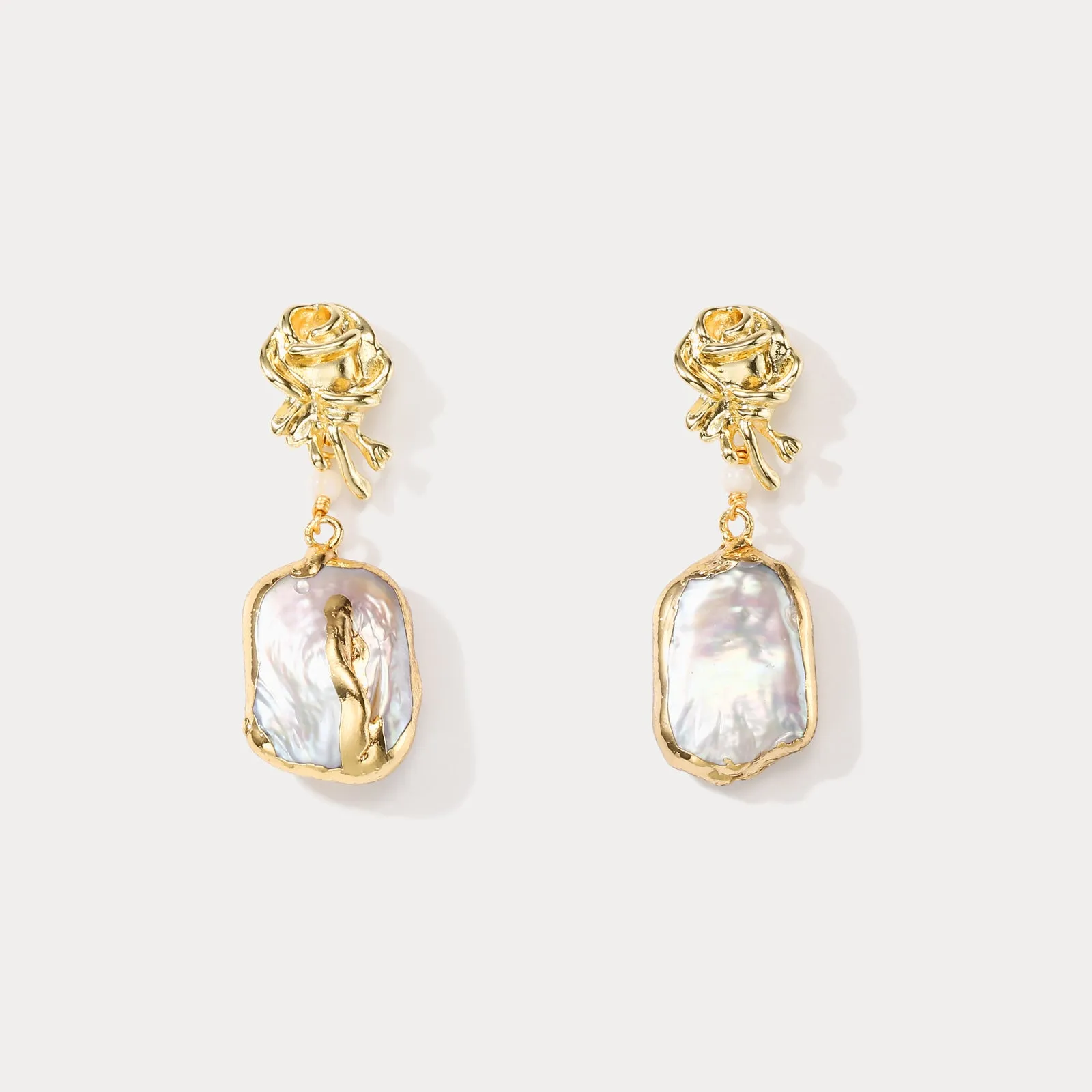 Rose Baroque Pearl Earrings