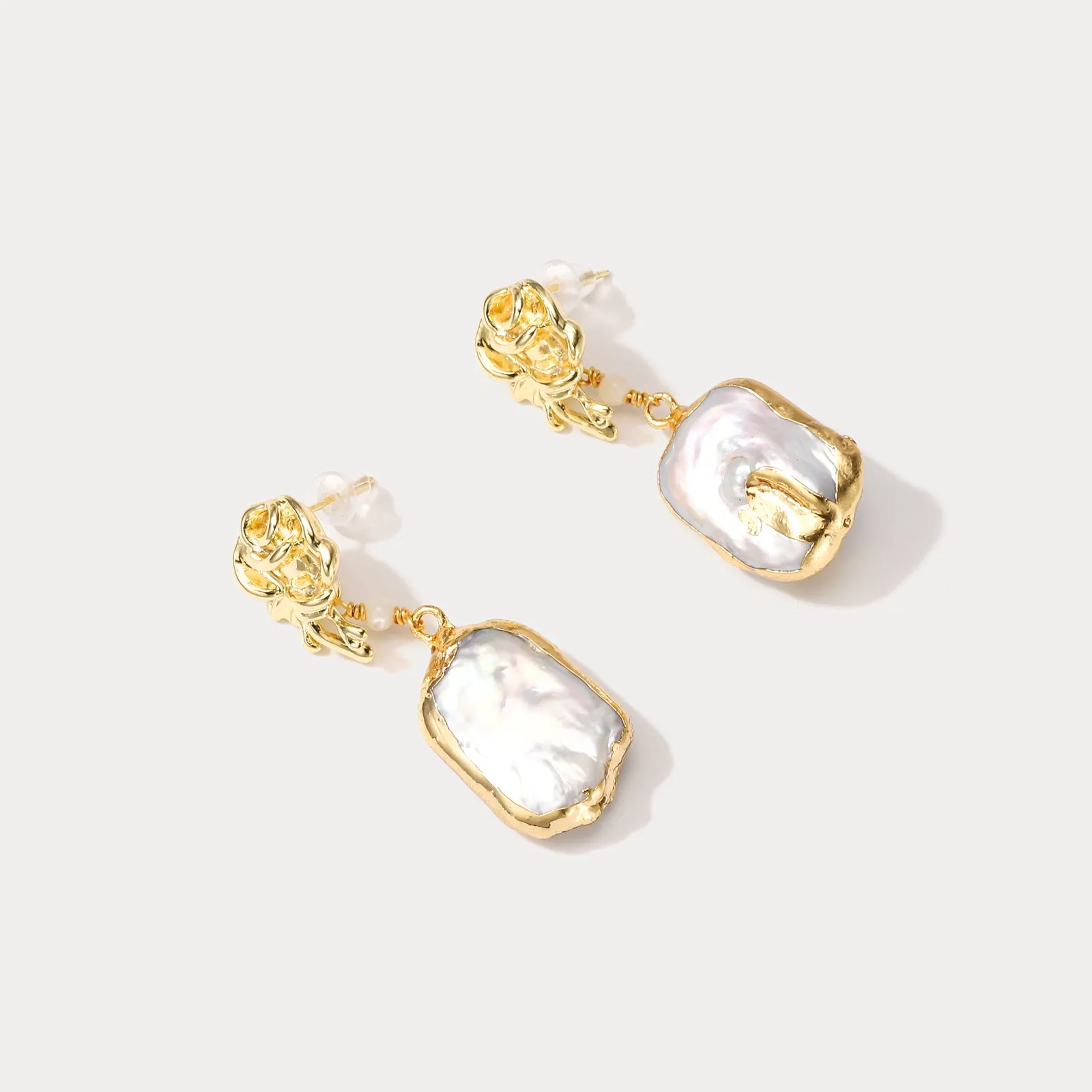 Rose Baroque Pearl Earrings