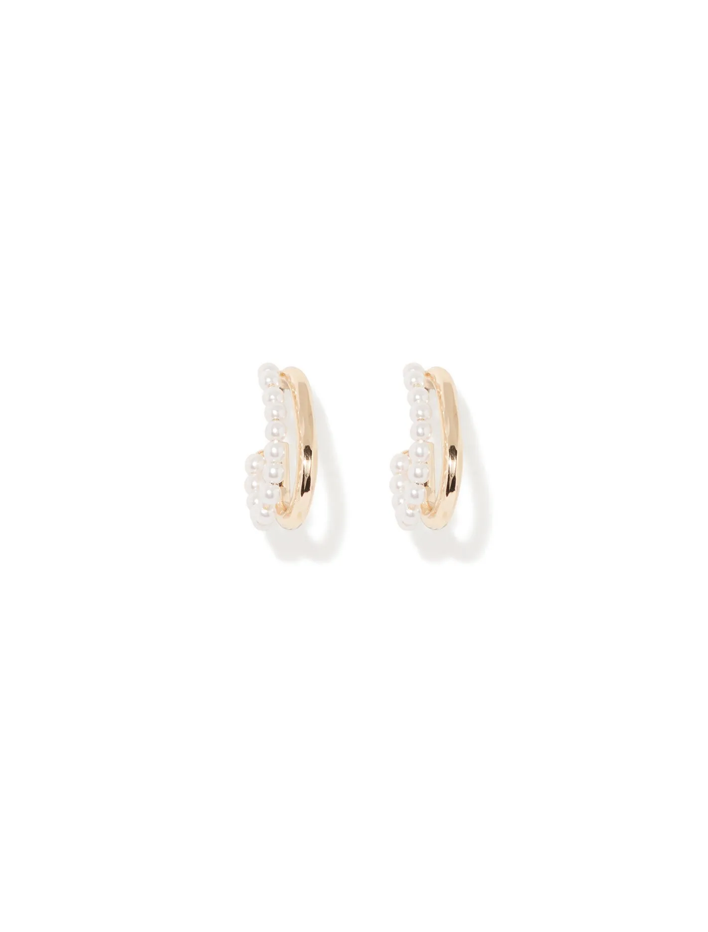 Scarlett Metal Pearl Hoop Earrings