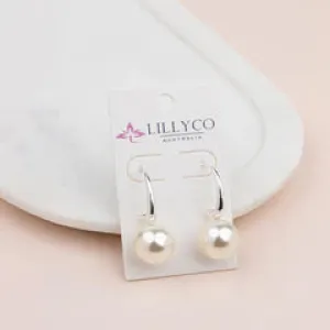 Silver Pearl Drop Earring**