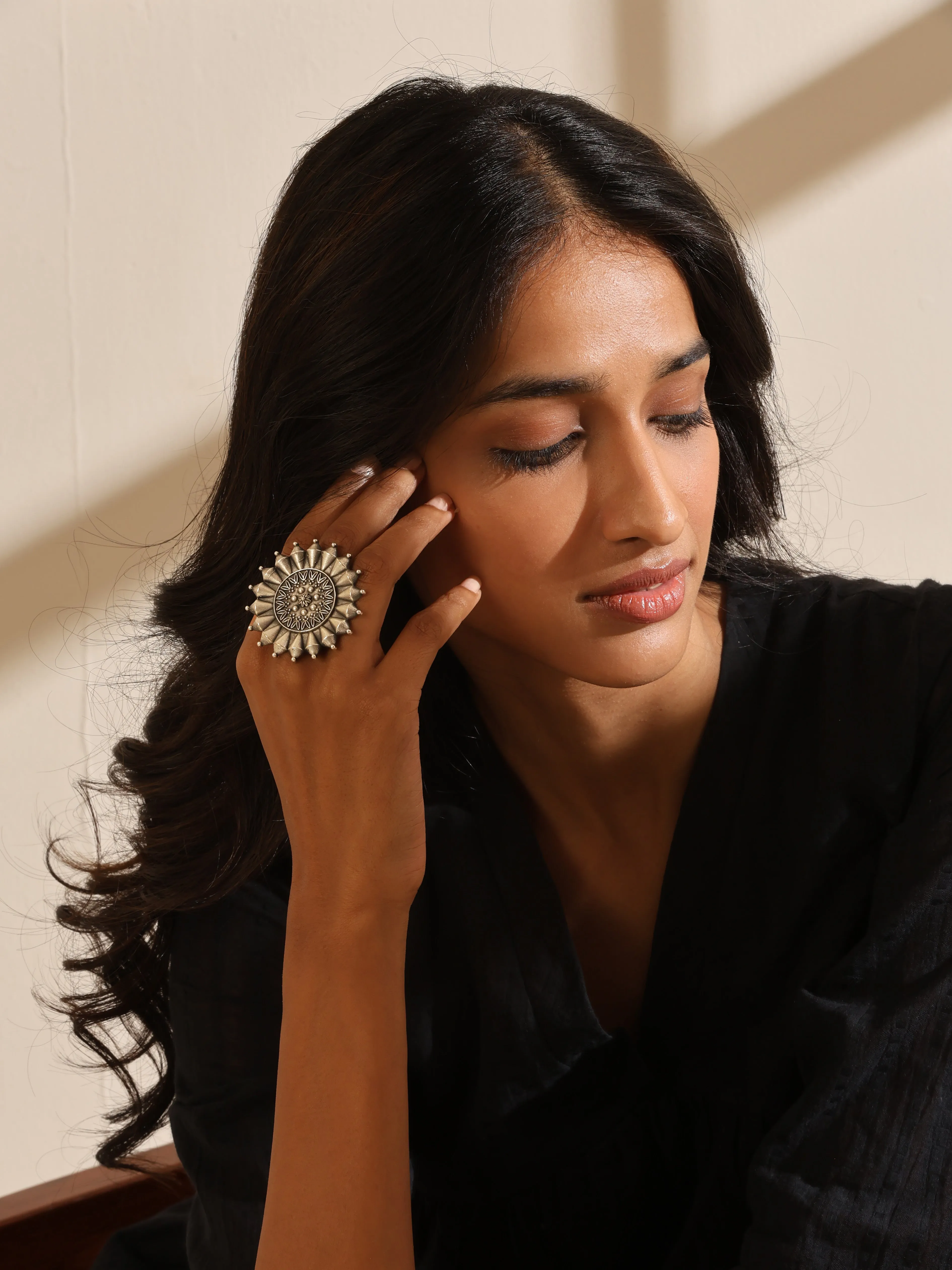 Silver-Plated Mandapa Ring