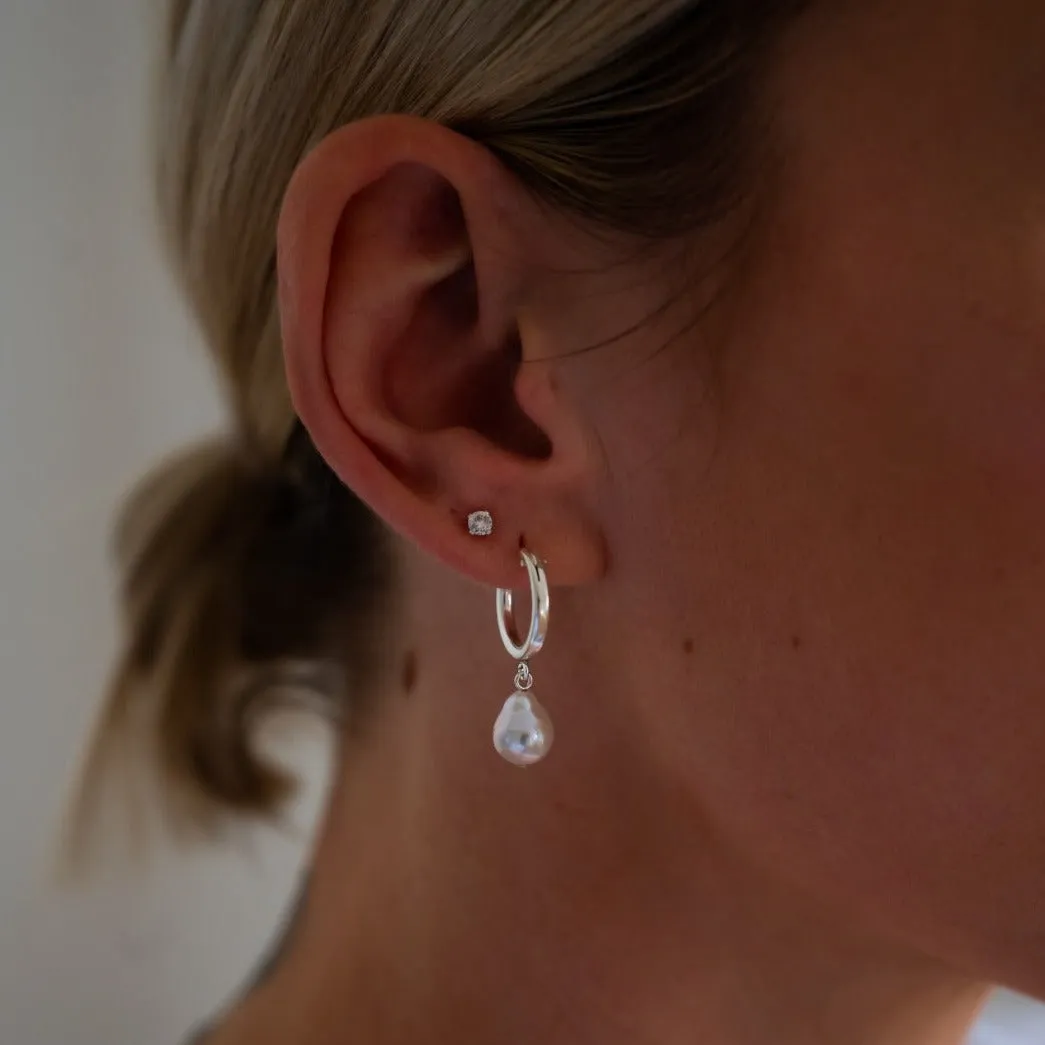 Sirène Pearl Hoop Earrings