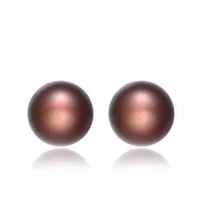 Sterling Silver Brown Pearl Earrings