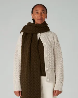 The BORDER CABLE Cardigan - Lait