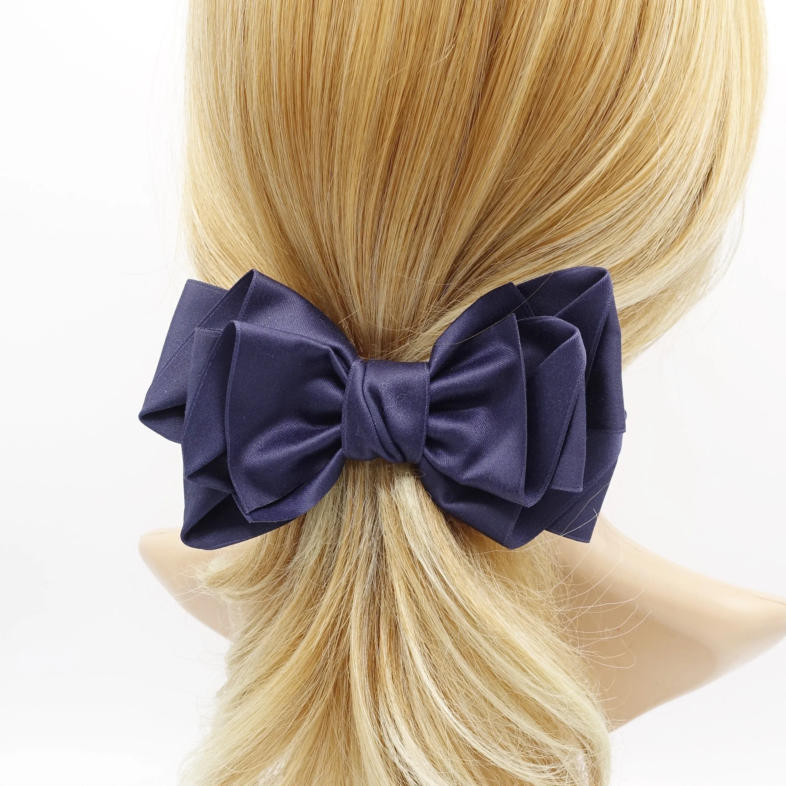 VeryShine folded and layered hair bow normal size hair accessory for women